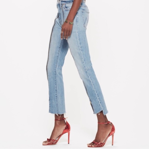 Mother High Waisted Rascal Zip Step Fray Jeans - Picture 3 of 5